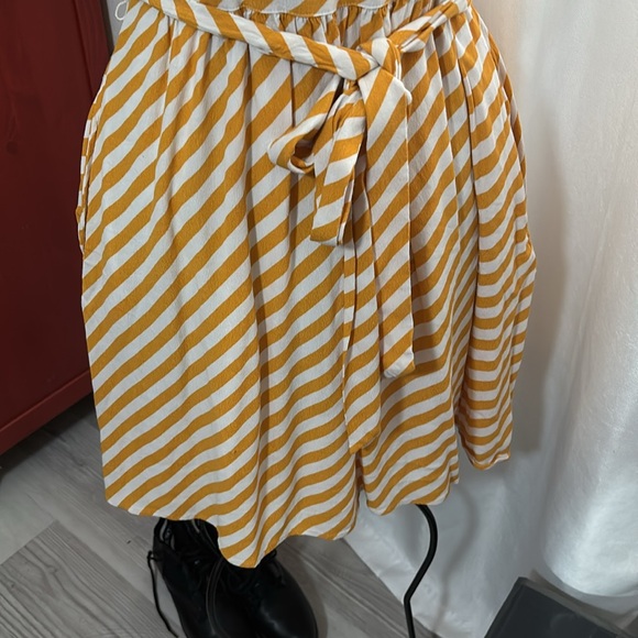 Striped Yellow and White Wrap Dress - Picture 6 of 6